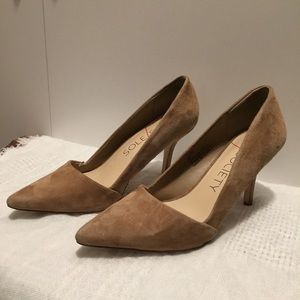 SOLE SOCIETY Nude Suede Heels